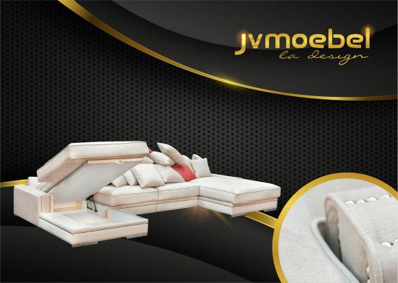 Luxus Textil Modernen Design Ecksofa an U-Form Wunnlandschaft Polstereck Nei