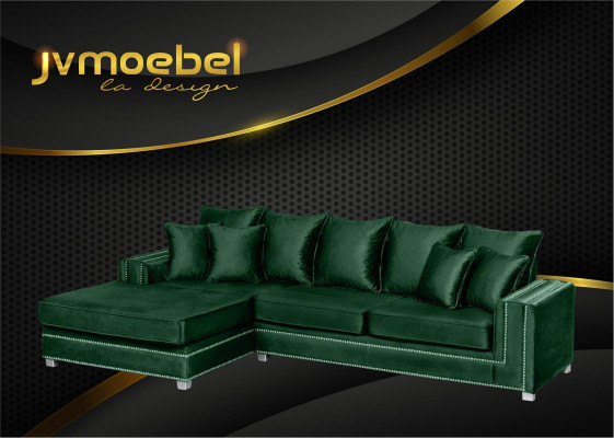 Ecksofa L-Form Textil Luxus Design Wunnlandschaft Polster Sofa Sofae Miwwelen