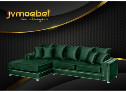 Ecksofa L-Form Textil Luxus Design Wunnlandschaft Polster Sofa Sofae Miwwelen