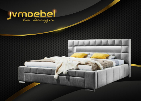 Bett inkl LED Beliichtung Schlofkummer Design Miwwelen Modern Better Luxus Duebel