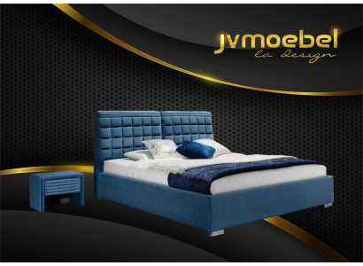Luxus Boxspring Bett Design Stoff Hotel Better Schlofzëmmer Miwwelen Duebel