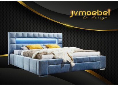 Luxus Boxspringbett Stoff Hotel Blo Betten Schlofzëmmer Miwwelen Design Duebel