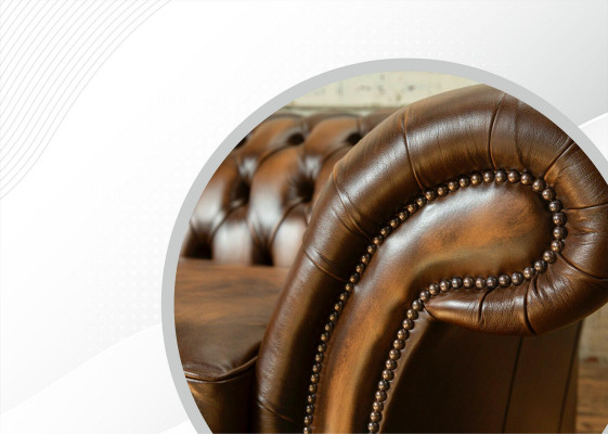 xxl Canapé 4-Sëtzer Canapé Chesterfield Stoff Sëtz Garnitur Lieder Textil Brong