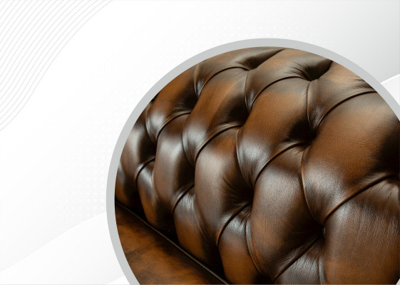 xxl Canapé 4-Sëtzer Canapé Chesterfield Stoff Sëtz Garnitur Lieder Textil Brong
