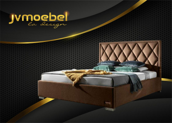 Designer Bett Textil Schlofzëmmer Design Miwwelen Luxus Better Polster Gestell Nei