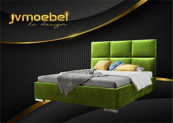 Modern Schlofzimmer Better Textil Bett Stoff Chesterfield 180x200 Duebelbett