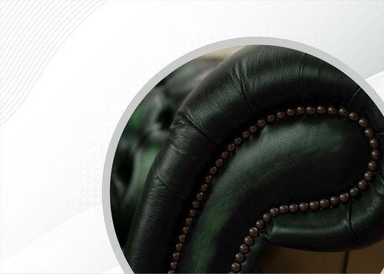 Dräisëtzeger Canapé 3 Sëtz Chesterfield Nei Couchen Antik Gréng Polster Canapéën Nei