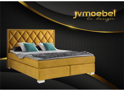 Bett Textil Schlofzëmmer Design Miwwelen Modern Luxus Better 180x200 giel Samt nei