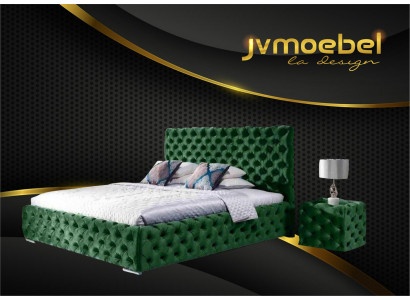 Bett Schlofzëmmer Set Design Miwwelen Modern Luxus Better Chesterfield Gréng 140x200