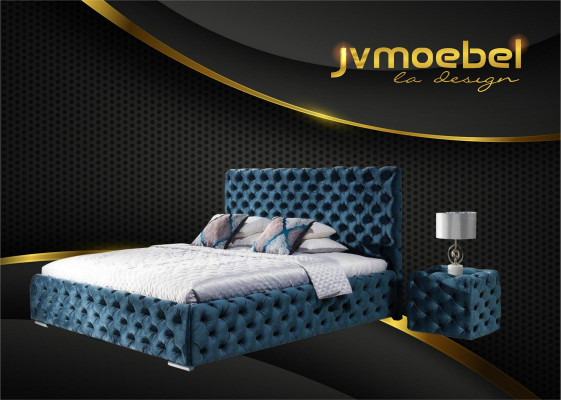 Bett Schlofzëmmer Set Design Miwwelen Modern Luxus Better Chesterfield Gréng 140x200