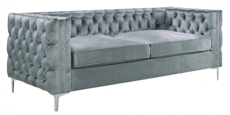 Gro Chesterfield Couch Luxus Samt Stoff Couche Sofa Set Knäppercher Polster Nei