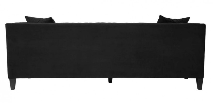 Luxus schwaarz Stoffcouch Dräisëtzer Polster Miwwelen Hotel Wunnzëmmer Praxis Samt