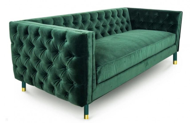 Chesterfield Sofa Wunnzëmmer Stoffcouch Couch Polstersëtz Garnitur 3er Sofae Nei