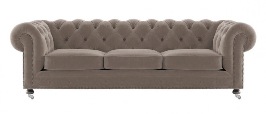 Luxus Giel Chesterfield Samt Dreisëtzer Polsterméiwer Hotel Wunnzëmmer Praxis