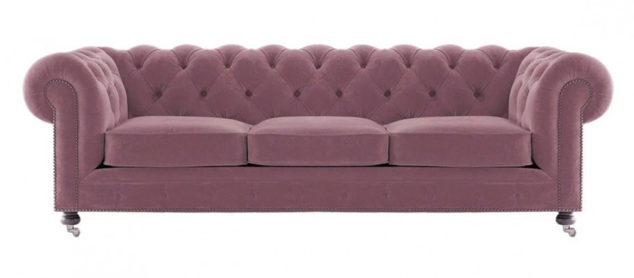 Luxus Giel Chesterfield Samt Dreisëtzer Polsterméiwer Hotel Wunnzëmmer Praxis