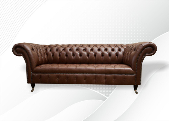 Chesterfield Canapé Këssen Sofae Klassesch Lieder 3 Sëtz Couchen Sofa Brong