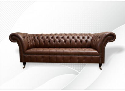 Chesterfield Canapé Këssen Sofae Klassesch Lieder 3 Sëtz Couchen Sofa Brong