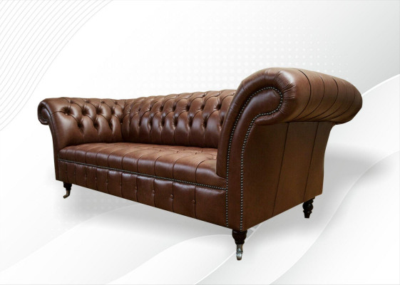 Chesterfield Canapé Këssen Sofae Klassesch Lieder 3 Sëtz Couchen Sofa Brong