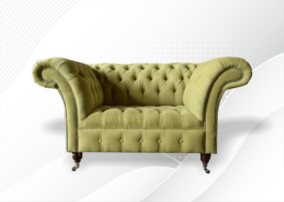 Chesterfield Canapé Couch Polster Garnitur 1,5-Sëtz-Sofa Klassesch Einsëtzer