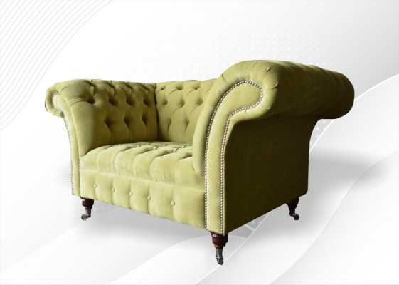 Chesterfield Canapé Couch Polster Garnitur 1,5-Sëtz-Sofa Klassesch Einsëtzer