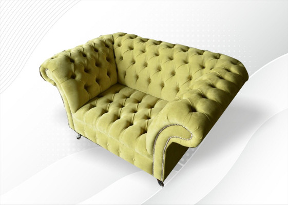 Chesterfield Canapé Couch Polster Garnitur 1,5-Sëtz-Sofa Klassesch Einsëtzer