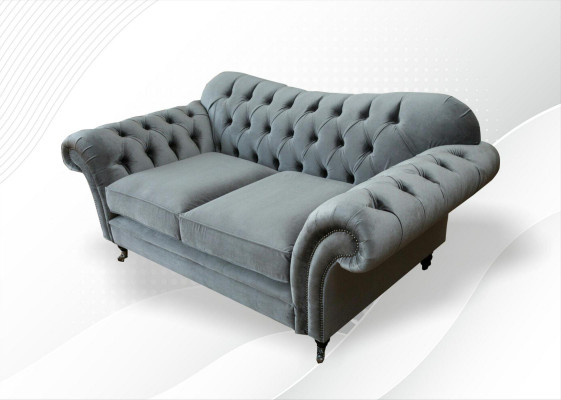 Chesterfield Textil Canapé 2 Sëtzer Luxus Canapé Polster Canapéen Design Stoffcanapéen Nei