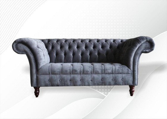 Chesterfield 3-Sëtz Stuff Canapé Sofa Polster Sëtz Textil Garnissur Gro