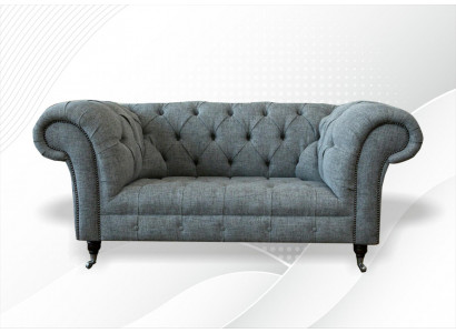 Chesterfield Design Luxus Polstersofa Canapé Sëtz Garnitur Lieder Textil Sofas