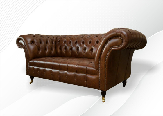 Chesterfield Sofa 2 Sëtzer Polster Designer Couchen Sofas Garnitur Sofa #325 Nei