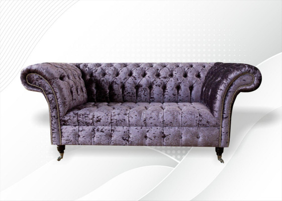 Chesterfield Sofa Couch Zweisitzer Stoff Couchen Sofas 2er Sëtz Polster Samt
