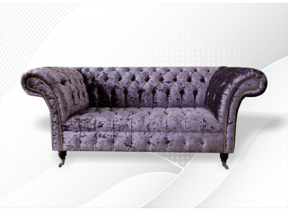 Chesterfield Sofa Couch Zweisitzer Stoff Couchen Sofas 2er Sëtz Polster Samt