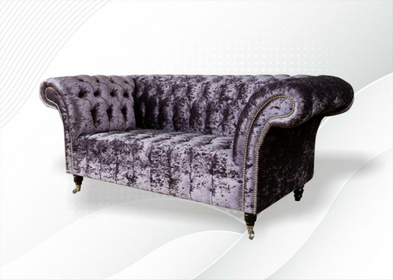 Chesterfield Sofa Couch Zweisitzer Stoff Couchen Sofas 2er Sëtz Polster Samt