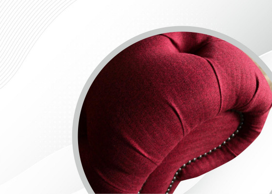 Dreisëtzegen Design Polster Textil Sofa 3er Miwwel Chesterfield Luxus Rout Couchen