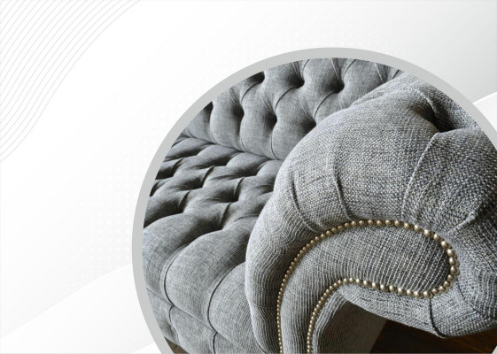 Stoff Sofa Canapé Polster Garnitur 3 Sëtzer Canapéen Sofas Chesterfield Gro Samt