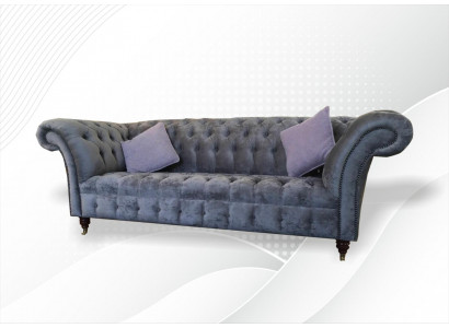 Chesterfield 3 Sëtzer XXL Polster Sëtz Couch Sofa Garnitur Grouss Couchen Gro Nei