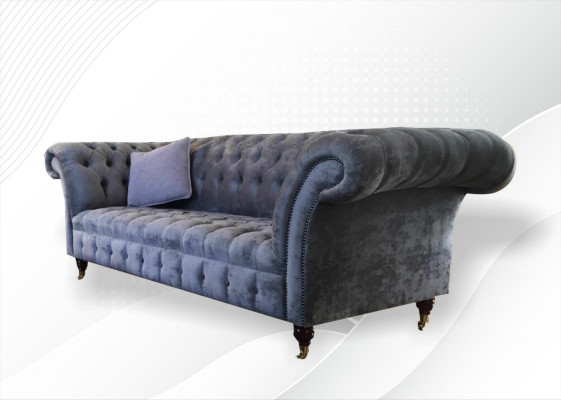 Chesterfield 3 Sëtzer XXL Polster Sëtz Couch Sofa Garnitur Grouss Couchen Gro Nei