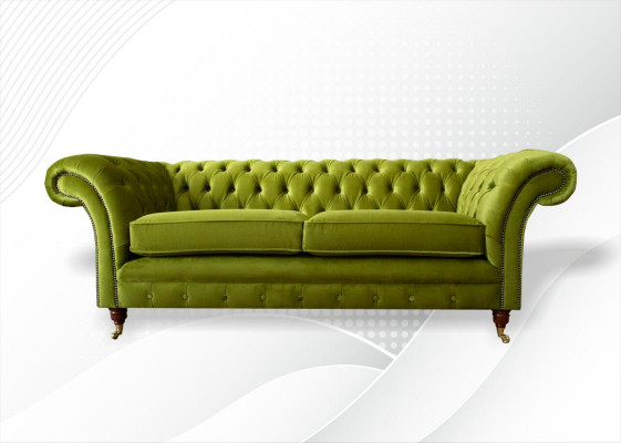 Sofa 3 Sëtzer Wunnlandschaft Sofas Polster Garnitur Textil Stoff Dräisëtzer Nei