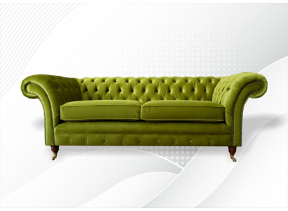 Sofa 3 Sëtzer Wunnlandschaft Sofas Polster Garnitur Textil Stoff Dräisëtzer Nei