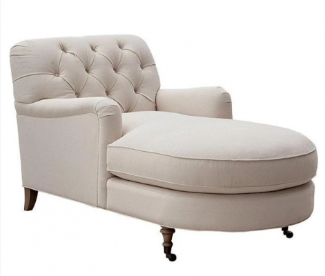Beige Chaise Longue Chesterfield Miwwelen Lüster Wunnzëmmer Modern