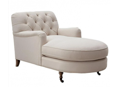 Beige Chaise Longue Chesterfield Miwwelen Lüster Wunnzëmmer Modern