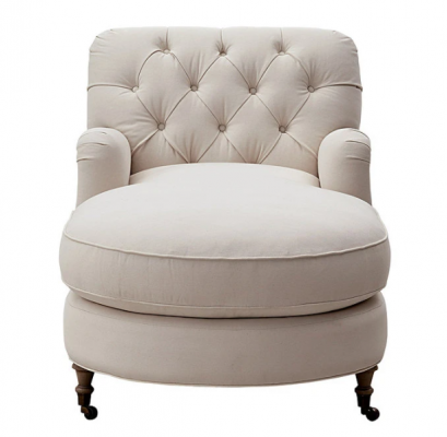 Beige Chaise Longue Chesterfield Miwwelen Lüster Wunnzëmmer Modern
