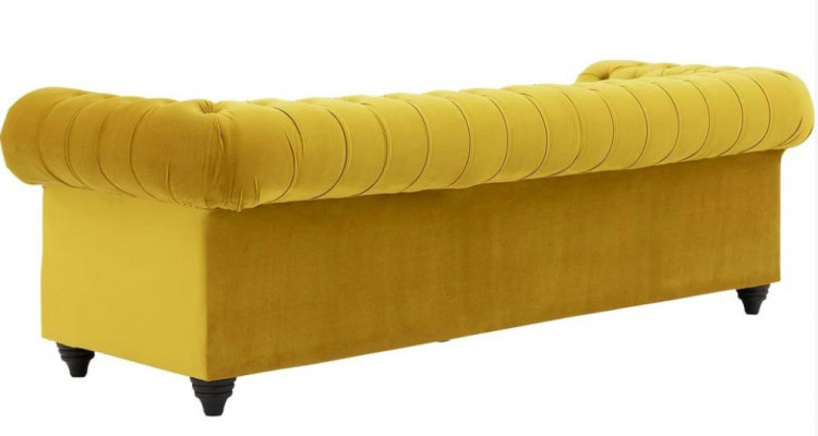 Gelbe Couch mit knöpfen Chesterfield Sofa Polster Sitz Couchen Sofas Luxus Neu