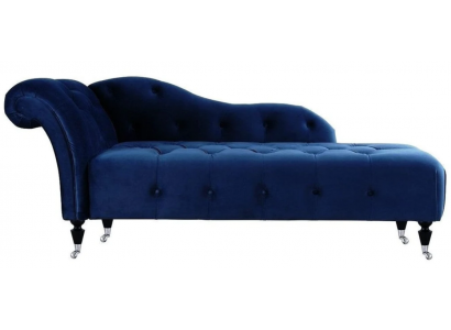 Elegant Chesterfield Liicht mat Knäppercher Samett Chaise Longue Chaiselongue.