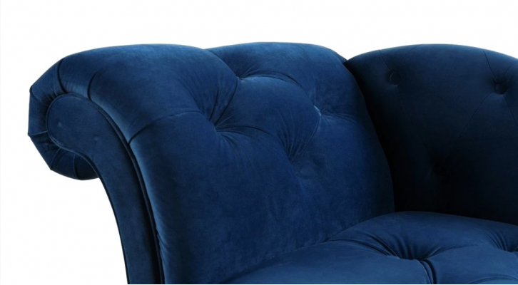 Elegant Chesterfield Liicht mat Knäppercher Samett Chaise Longue Chaiselongue.