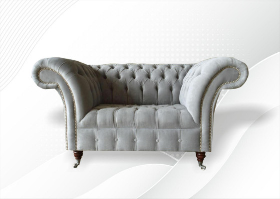 Chesterfield Fauteuil Canapé Këssen Sofa Stoff Canapéen 1,5-Sëtzer Eensëtzer