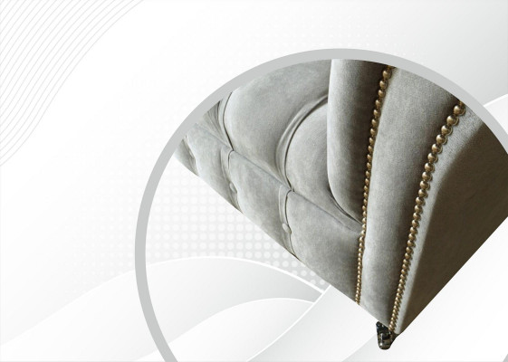 Chesterfield Fauteuil Canapé Këssen Sofa Stoff Canapéen 1,5-Sëtzer Eensëtzer