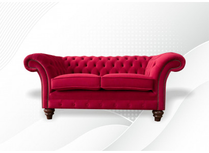 Sofa 2-Sëtzer Canapé Design Polster Modern Textil Stoff Bettfunktioun Couchen Nei