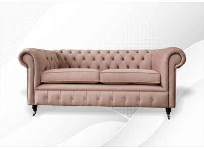 Design Polster Sëtz Canapé 3 Sëtzer Sofa Chesterfield Sofasen Couchen Textil Stoff