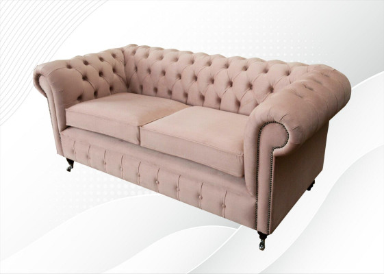 Design Polster Sëtz Canapé 3 Sëtzer Sofa Chesterfield Sofasen Couchen Textil Stoff
