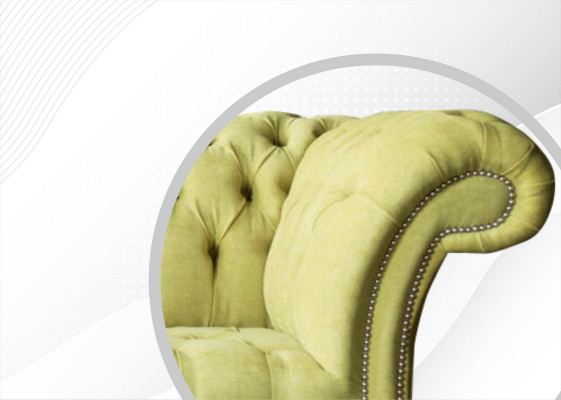Sofa 2-Sëtzer Couch Polster Sofas Chesterfield Wunnzëmmer Design Textil Stoff Nei